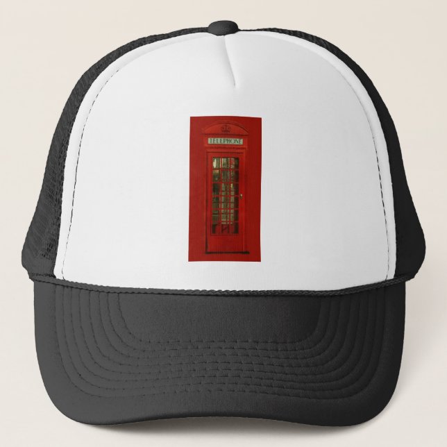 Vintage Red Telefon Box Truckerkeps (Framsida)