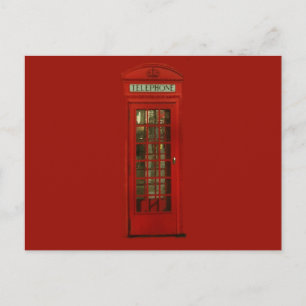 Vintage Red Telefon Box Vykort