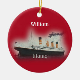 Vintage Red Titanic Frakt Ceramic Ornament