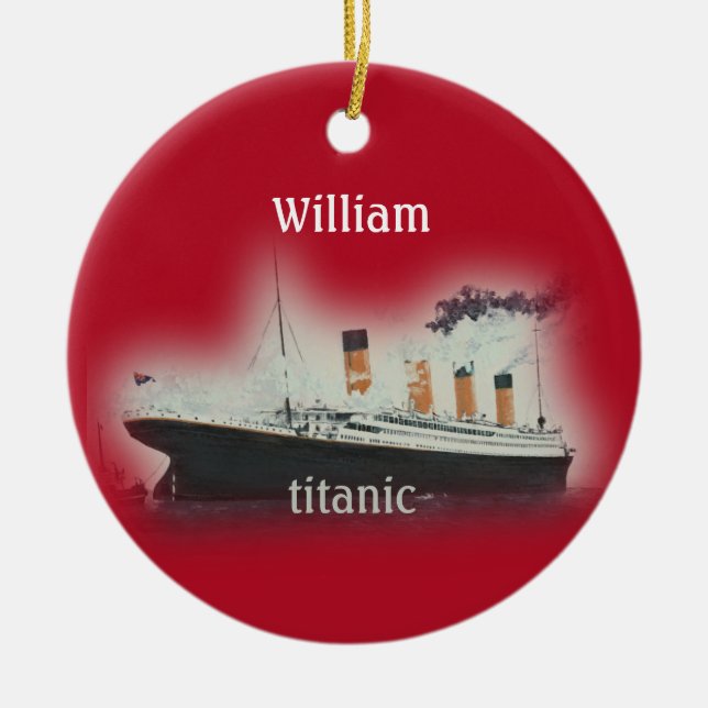 Vintage Red Titanic Frakt Ceramic Ornament (Framsidan)