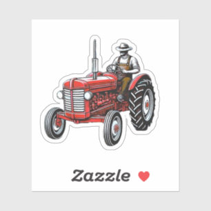 Vintage Red Tractor Klistermärken