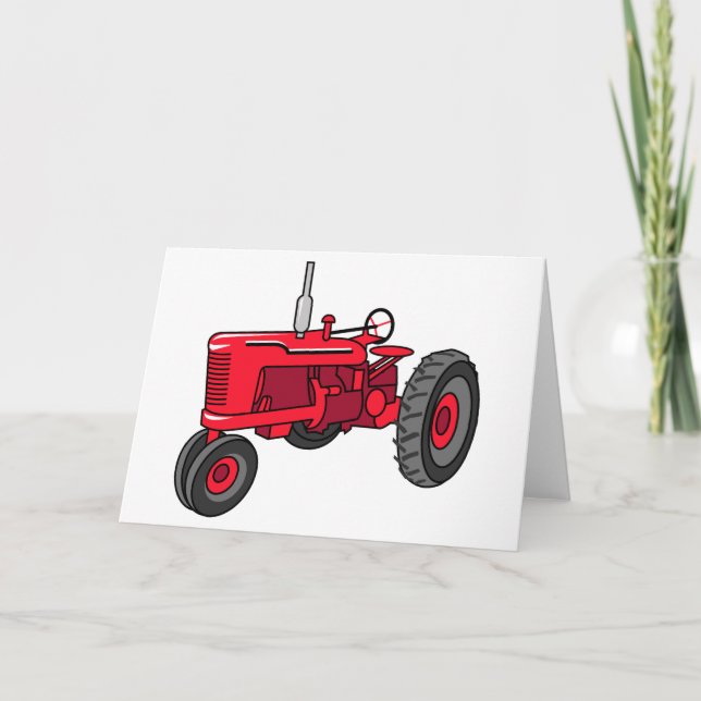 Vintage Red Tractor Kort (Framsida)