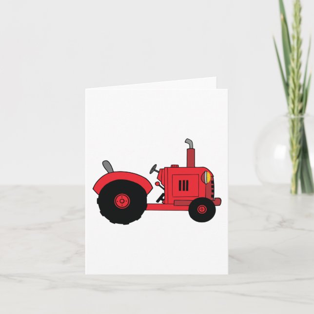 Vintage Red Tractor Kort (Framsida)