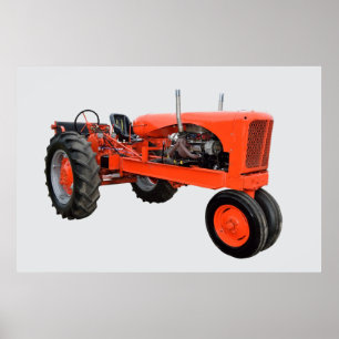 Vintage Red Tractor Poster