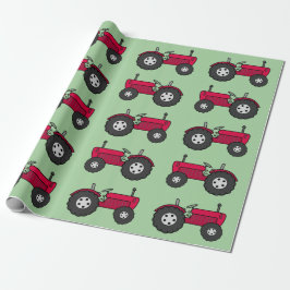 Vintage Red Tractor Presentpapper
