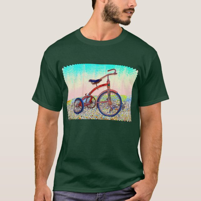 Vintage Red Tricle Design T Shirt (Framsida)