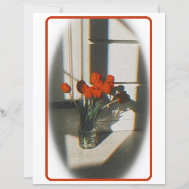 Vintage Red Tulip Stationary (Framsida)