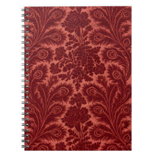 Vintage Red Velvet Tapestry Spiral Notebook Anteckningsbok