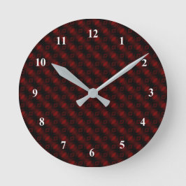 Vintage Red Velvet Tapet Abstract Design Rund Klocka