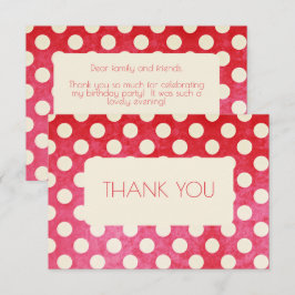 Vintage Red White Polka Dot Birthday Tack Kort