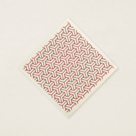 Vintage Red White Shinshu Japan Bishamon Mönster Pappersservett