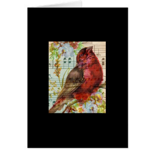 Vintage Redbird Collage Hälsningskort