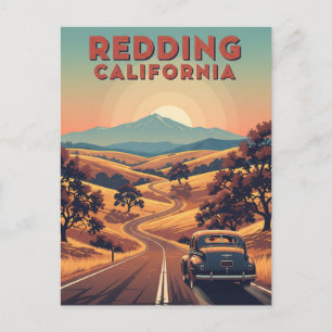 Vintage Redding California Travel Vykort