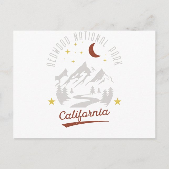Vintage Redwood National Park California Vykort (Framsida)