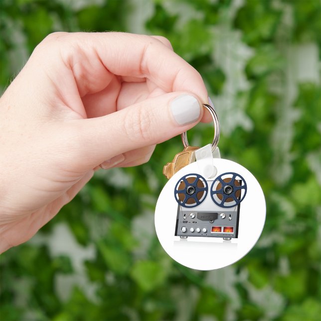 Vintage Reel Tape Deck Nyckelring (Skapare uppladdad)