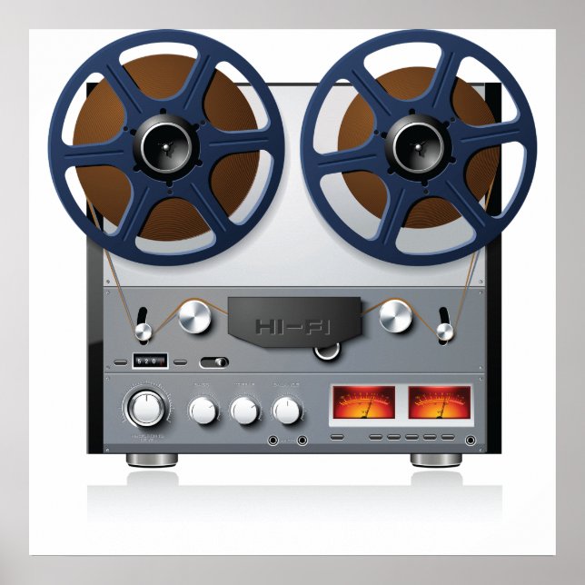 Vintage Reel Tape Deck Poster (Framsidan)