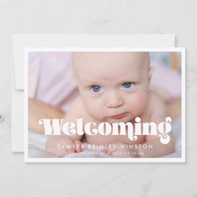 Vintage-reflexskript Välja baby-foto Meddelande (Framsida)