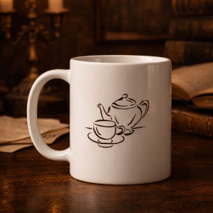 Vintage Regency-estetik Introvertpresent Kaffemugg