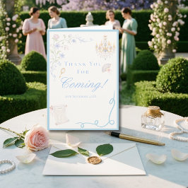 Vintage Regency Floral Thank you for coming  Tack Kort