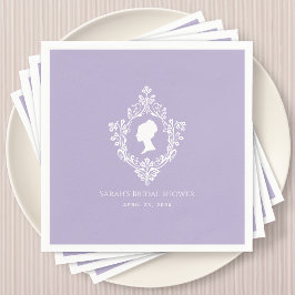 Vintage Regency Lavendel Bröllopsdusch Damkrönika Pappersservett