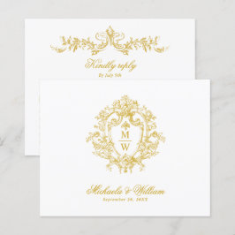 Vintage Regency Monogram stämpel Bröllop RSVP