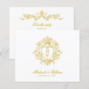 Vintage Regency Monogram stämpel Bröllop RSVP