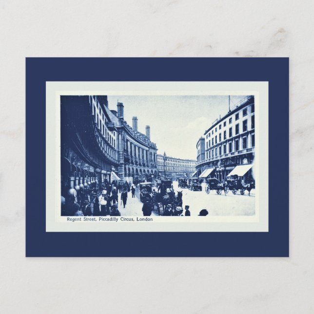 Vintage Regent Street, Piccadilly Circus, London Vykort (Framsida)