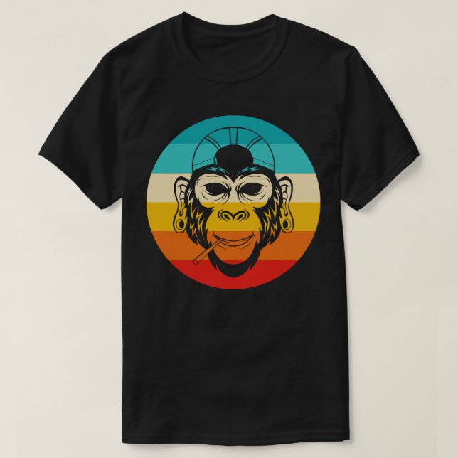 Vintage Reggae Monkey T Shirt (Design framsida)