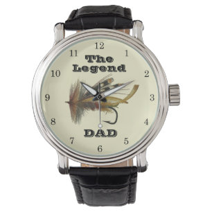 Vintage Regnbåge flygs för fisklegenden Pappa Armbandsur