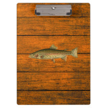 Vintage regnbåge Trout Wood Grain Clipboard