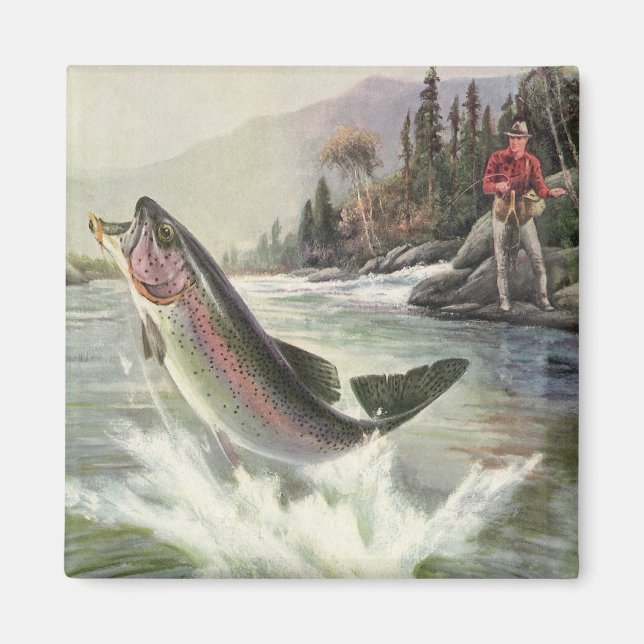 Vintage Regnbågsfisk, fiske av fiskare Magnet (Framsidan)