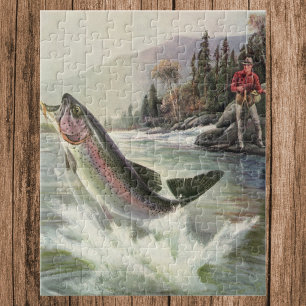 Vintage Regnbågsfisk, fiske av fiskare Pussel