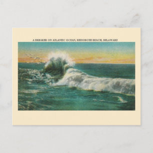 Vintage Rehoeach Beach Breaker Wave-vykort Vykort