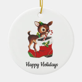 Vintage Reindeer Helgdag Ornament