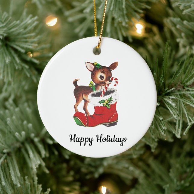 Vintage Reindeer Holiday Ornament (Träd)