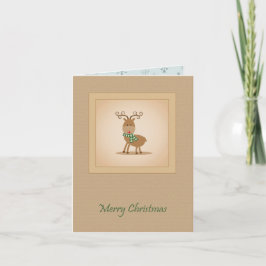 Vintage Reindeer jul Kort