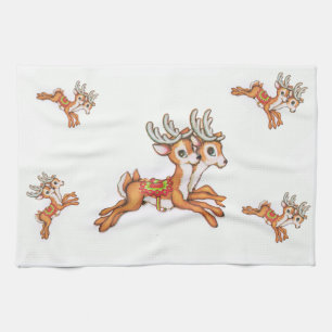 Vintage Reindeer Kökshandduk