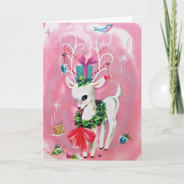 Vintage Reindeer Kort (Framsida)