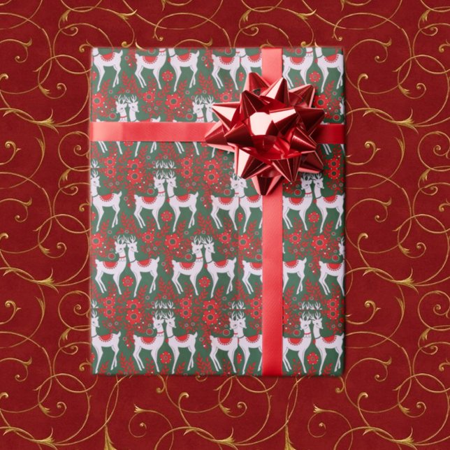 Vintage Reindeer Presentpapper (Skapare uppladdad)