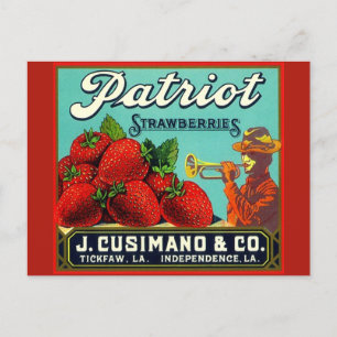 Vintage Reklam för jordgubbar Independence LA Helg Vykort