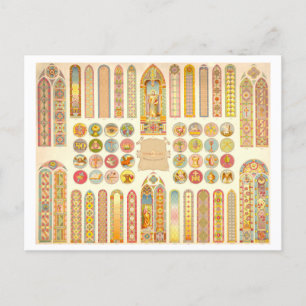 Vintage Reklam för målade glasfönster Vykort