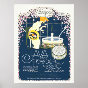 Vintage Reklam Java Ansikte Beauty Powder Poster