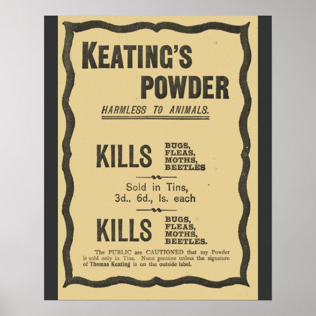 Vintage Reklam, Keatings-pulver Poster (Framsidan)
