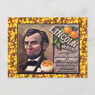 Vintage reklam, Lincoln Brand Apelsiner Vykort