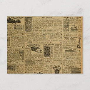 Vintage Reklam Newspaper Chicken Farmer Vykort