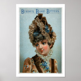 Vintage Reklam Old Burdock Blood Bitter Beer Poster