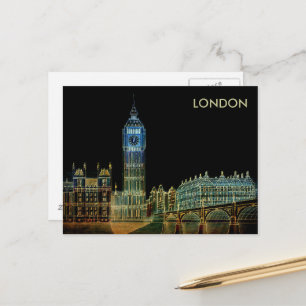 Vintage Reklam Travel Guide till London England Vykort