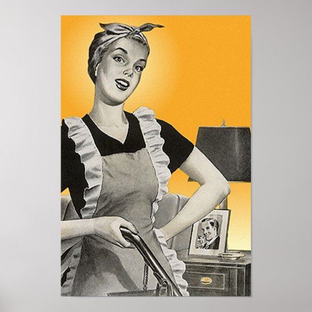 Vintage Reklam Vacuum chores Housework Poster (Framsidan)