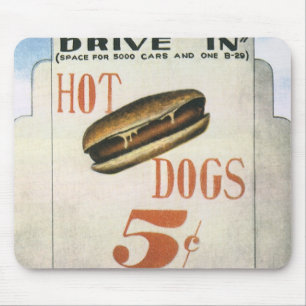 Vintage Reklam, Världens Största Drive In Hotdogs Musmatta