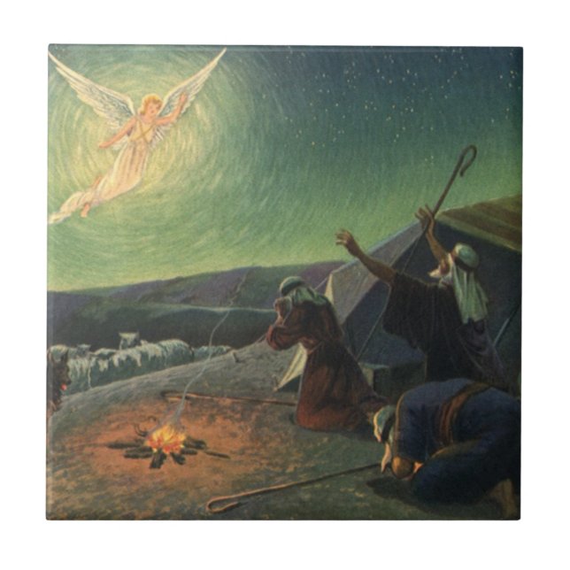 Vintage Religion, Bebådelsen till herdarna Kakelplatta (Framsidan)